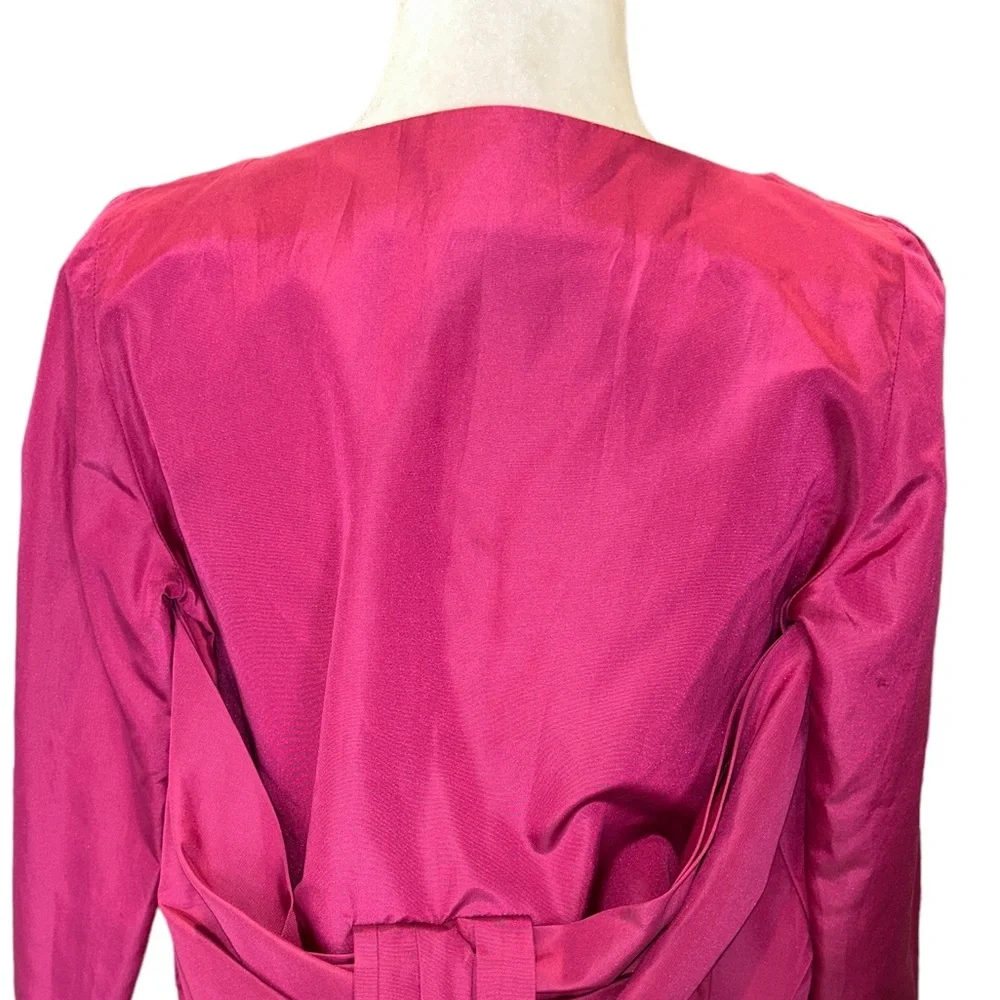 NWT Moschino Rare Vintage Pink Silk Blend Bow Crop Blazer - 42 - 8 US